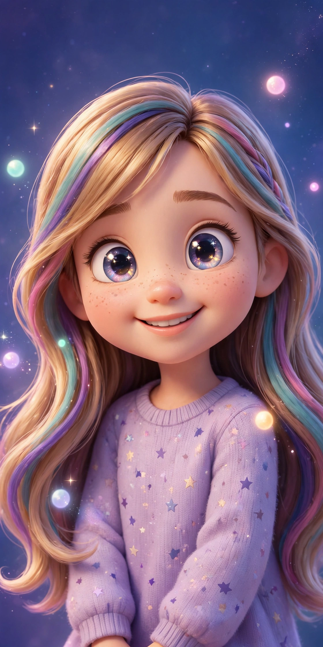 Faeie — a luminous fairy spirit orbited by eight emotion orbs